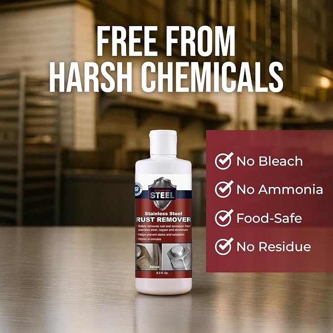 Stainless Steel Rust Stain Remover & Cleaner, Soft Cleanser, Safe - Image 6