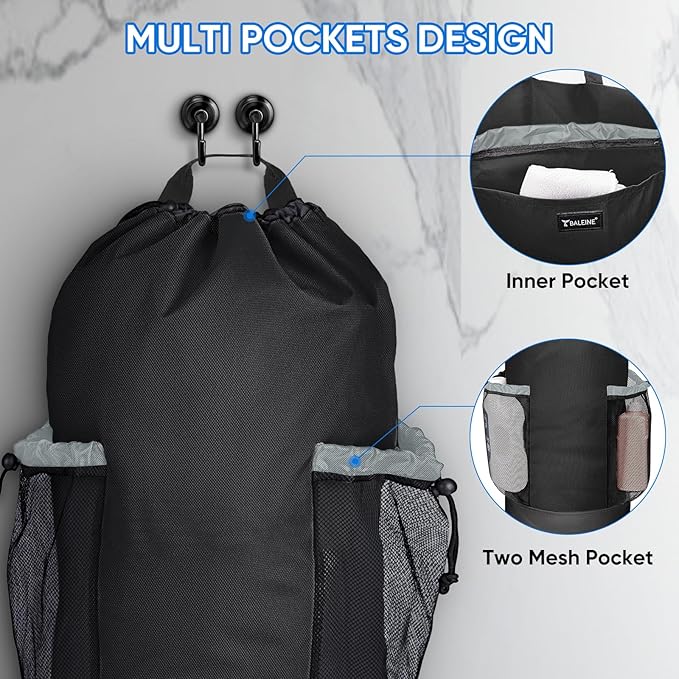 BALEINE 150L Laundry Bag Backpack, 900D Oxford Fabric Large Travel Laundry Bags - Image 3