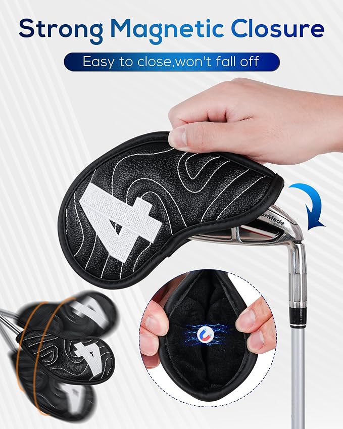 Big Teeth Golf Club Covers Full Set Driver Headcover Fairway Wood Hybrid Golf - Image 7