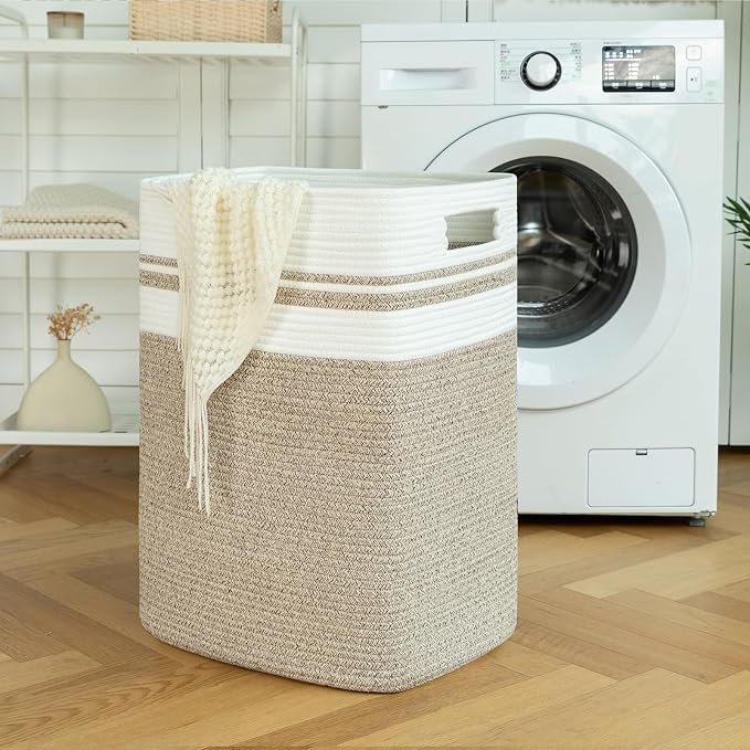 OIAHOMY 91L Laundry Hamper, XXXLarge Laundry Basket, Collapsible Cotton Rope - Image 2