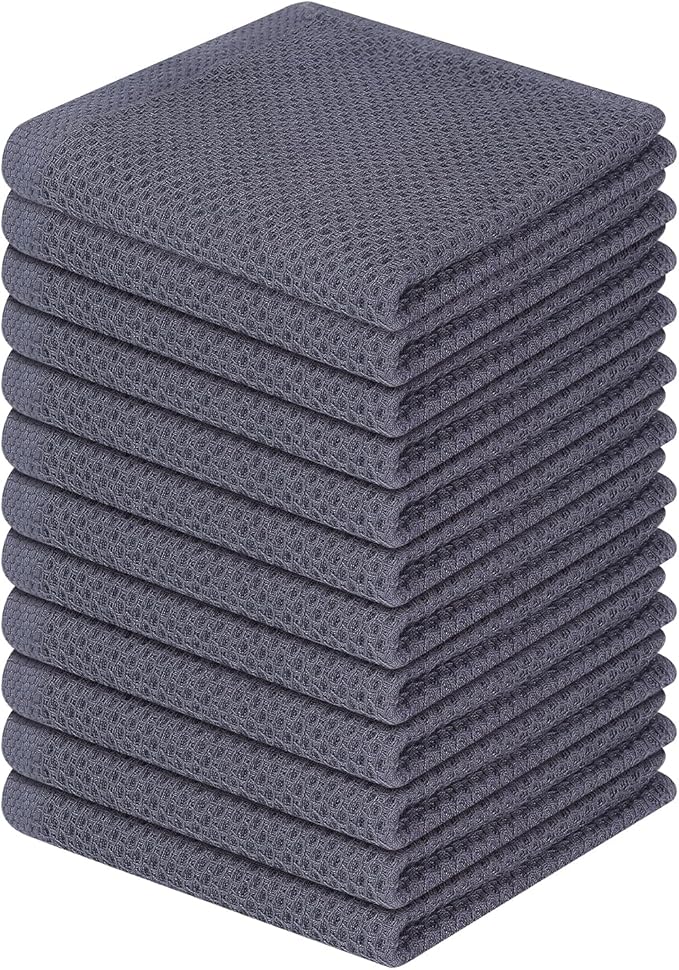 Homaxy 100% Cotton Waffle Weave Kitchen Dish Cloths, Ultra Soft Absorbent Quick by Homaxy