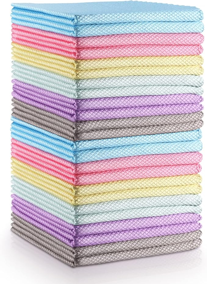 Easy Clean Fish Scale Nanoscale Dish Cloths, Streak Free Miracle Microfiber by VPMURUGA