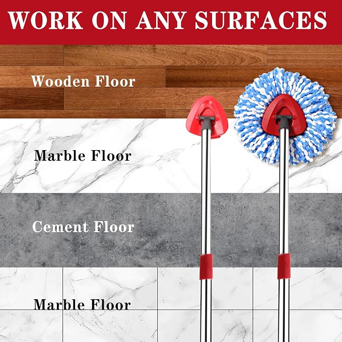 6 Pack Spin mop Replacement Head, Spin mop Scrub Brush, Microfiber Mop Refills - Image 6