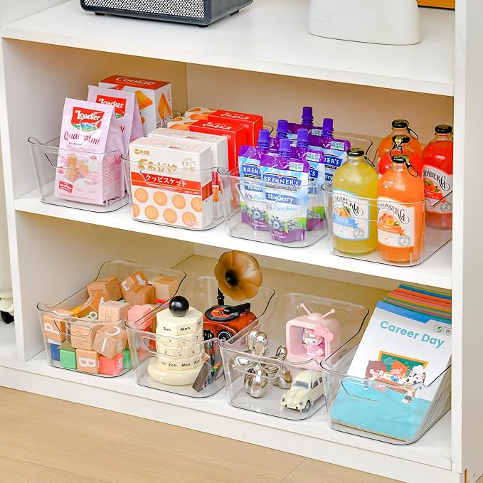 12 Pack Clear Plastic Storage Bins, Pantry Organizers and Storage, Plastic - Image 2