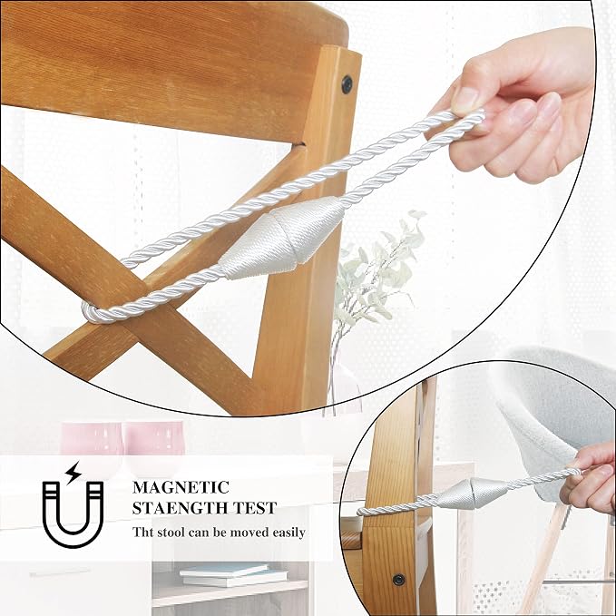 2 Pack Magnetic Curtain Tiebacks Rope Modern Handmade Curtain Tie Backs - Image 4
