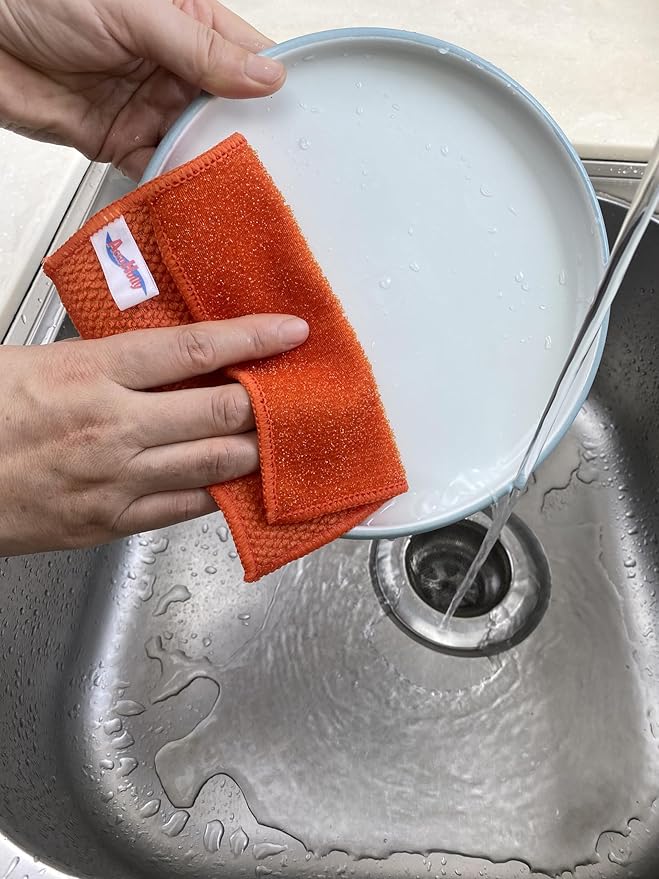 16 Pack Microfiber Scrub Dish Cleaning Cloth, Non-Scratch, Reusable & Durable - Image 5