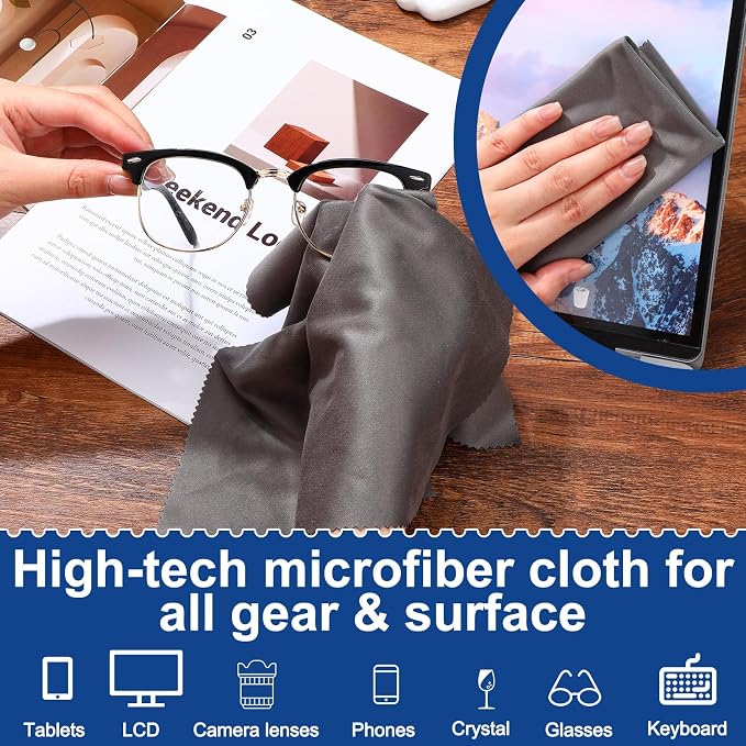 Frienda 12 Pack Large Microfiber Glass Cleaning Cloths 12 x 12 Inch Oversized - Image 4