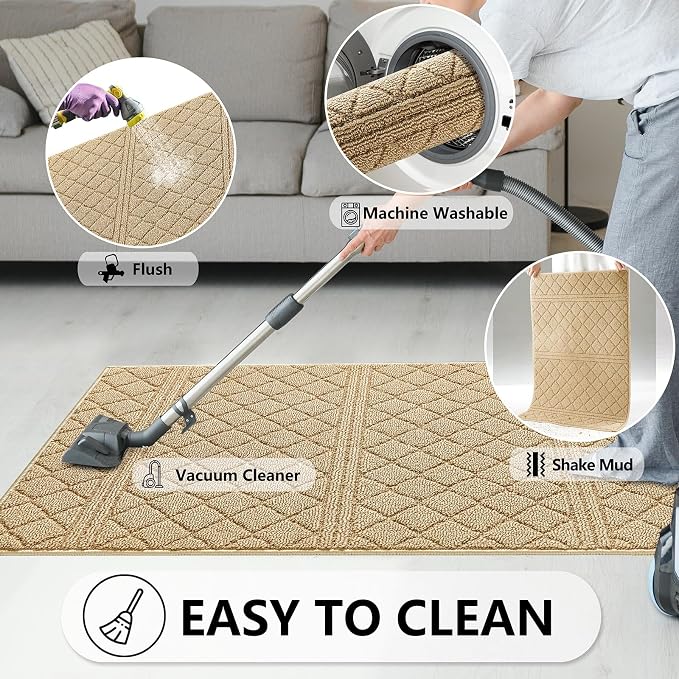 REFETONE Indoor Doormat, Front Back Door Mat 20"x32" Absorbent Rubber Backing - Image 6