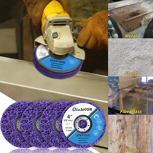 20 Pcs 4" x 5/8" Strip Discs Bulk, Paint Stripping and Rust Removal Wheels - Image 6