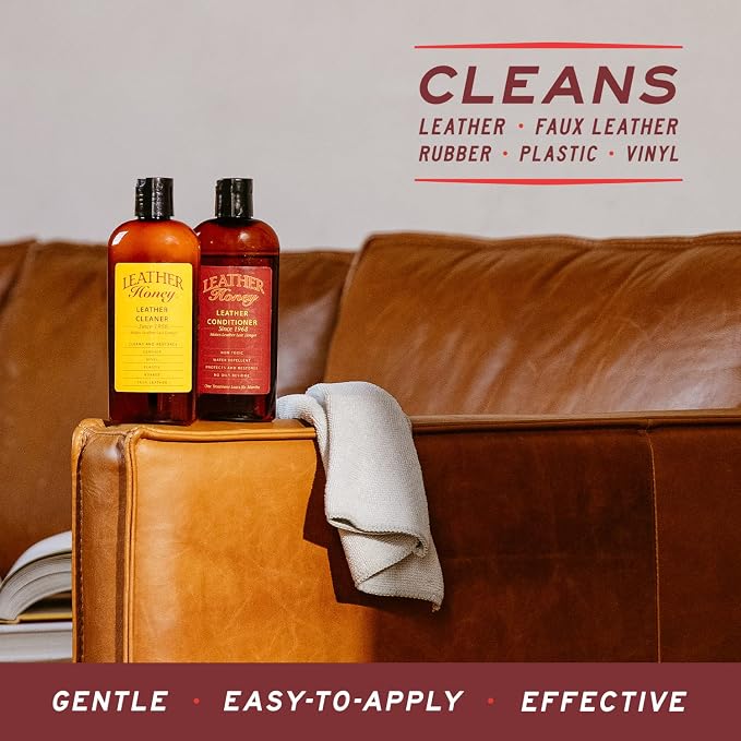 Leather Honey Complete Leather Care Kit Including 8 oz Cleaner and 8 oz - Image 4