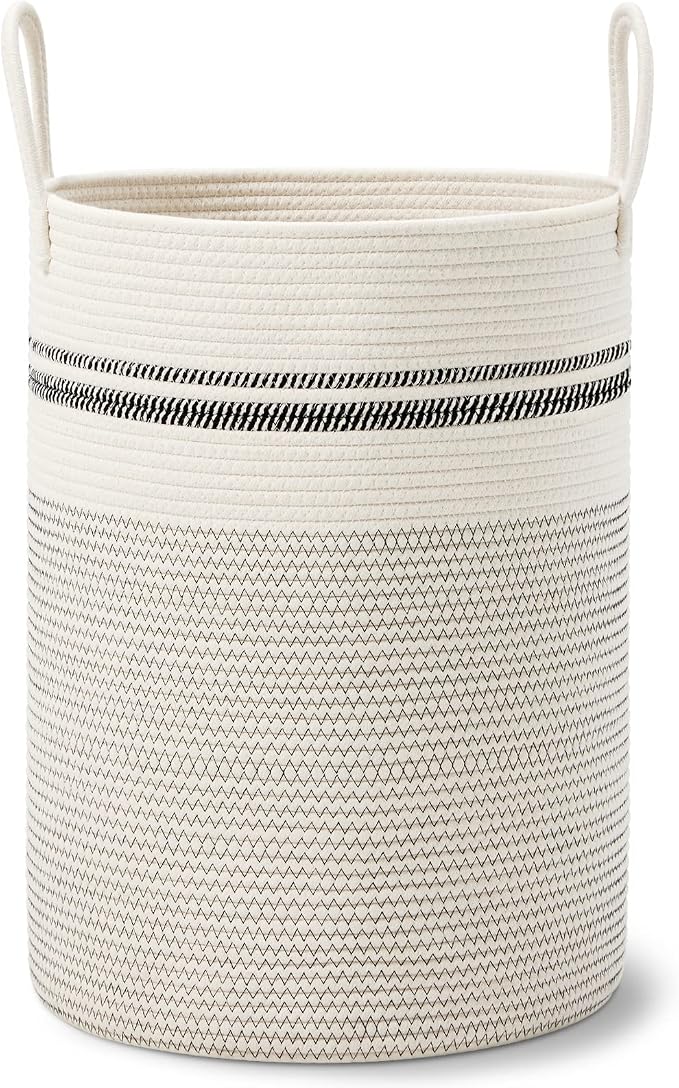 VIPOSCO Large Laundry Hamper, Tall Woven Rope Storage Basket - Image 8