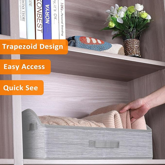 WUIKE Closet Organizers and Storage, Foldable Trapezoid Storage Bins - Image 2