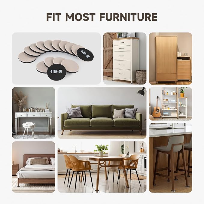 CO-Z 16pcs Felt Furniture Sliders - Image 6
