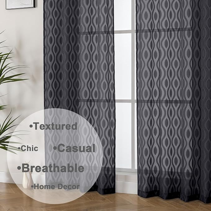 Aiyufeng Extra Long Sheer Curtains 96 Inches Long - Image 8