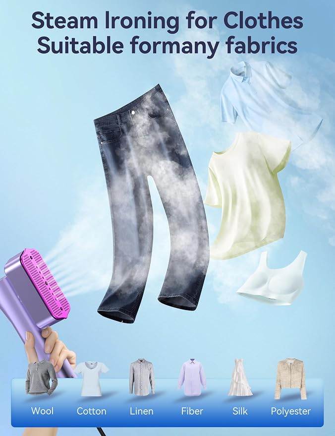 Steamer for Clothes, Sundu Portable 2-in-1 Steamer & Iron, 15s Heat-up - Image 3
