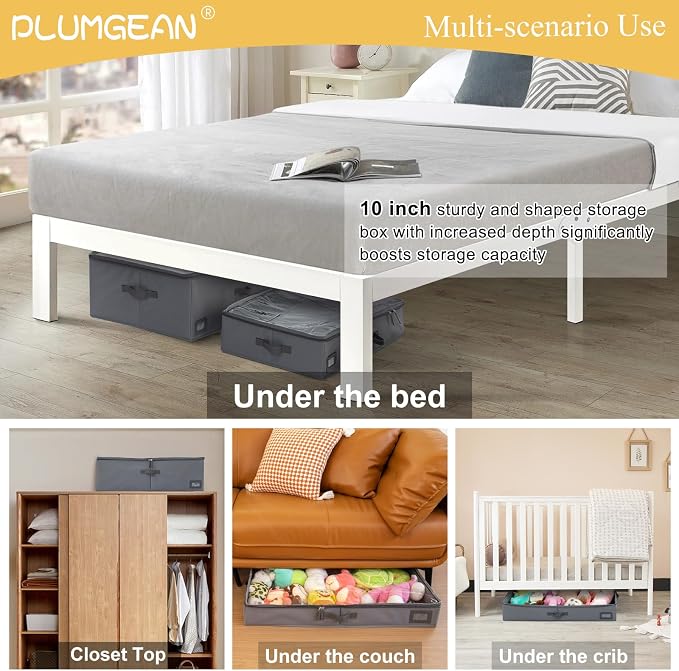 10-Inch Under Bed Storage Containers | Sturdy Sidewalls | Clear Cover & Label - Image 5