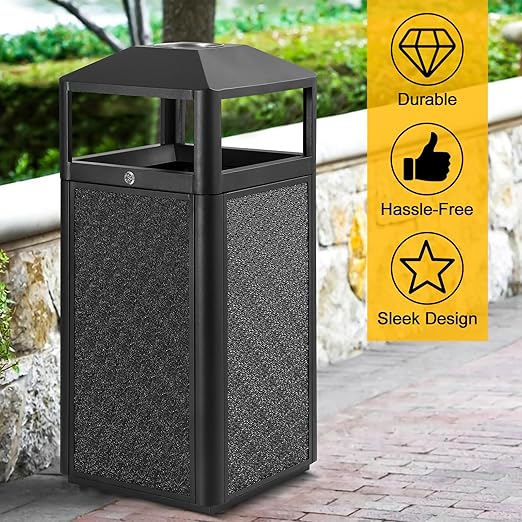 Square Waste Container with Dome Lid | Commercial Outdoor Garbage and Trash - Image 5