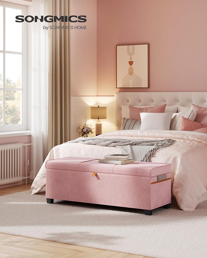SONGMICS Storage Ottoman Bench, Storage Chest, 15.7 x 43.3 x 15.7 Inches - Image 3