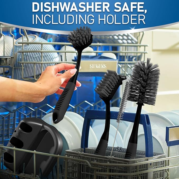 Dish Brush Set of 5 with Holder - Image 7