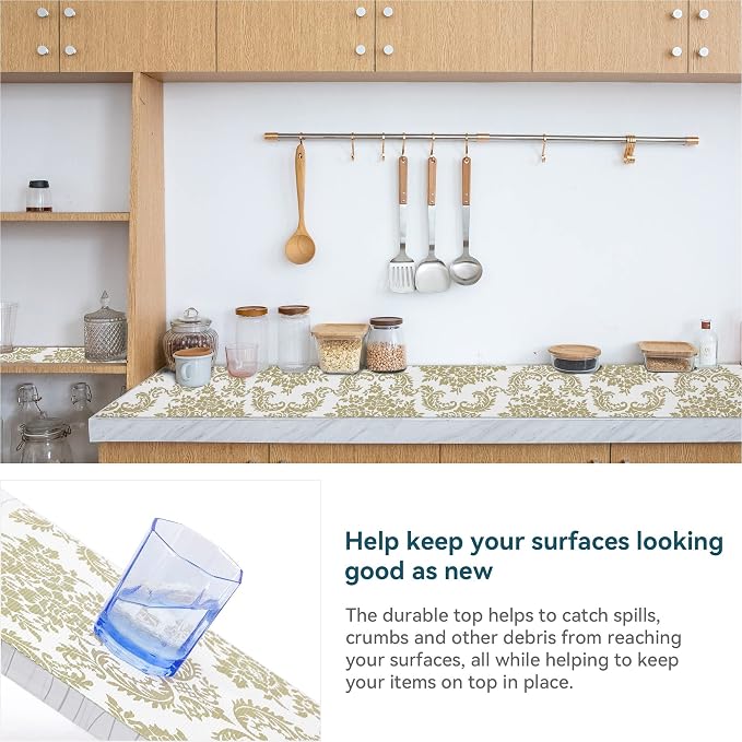 Shelf Liner for Kitchen Cabinets Non Adhesive Kitchen Drawer Liner, Waterproof - Image 4