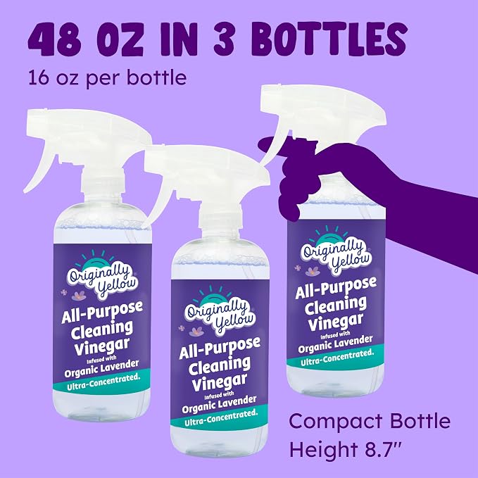 Originally Yellow Lavender Vinegar All Purpose Cleaning Spray | Distilled - Image 5