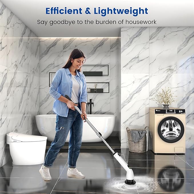 Electric Spin Scrubber, Full-Body IPX7 Waterproof Cordless Shower Scrubber - Image 4