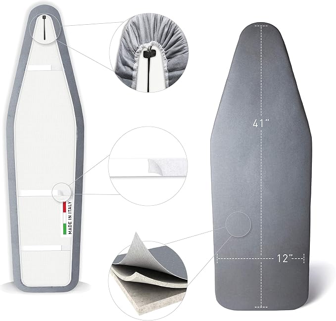 TIVIT Ironing Board Cover 12 x 41, Made in Italy. Pro Grip Pad Covers w/3 - Image 9