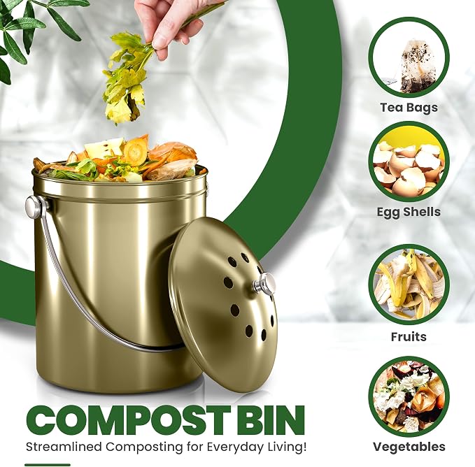 Utopia Kitchen Compost Bin for Kitchen Countertop - Image 4