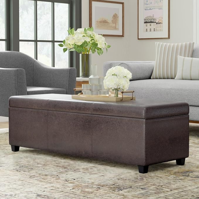 SIMPLIHOME Avalon 54 inch Wide Contemporary Rectangle Extra Large Storage - Image 2