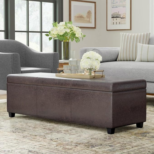 SIMPLIHOME Avalon 54 inch Wide Contemporary Rectangle Extra Large Storage - Image 2