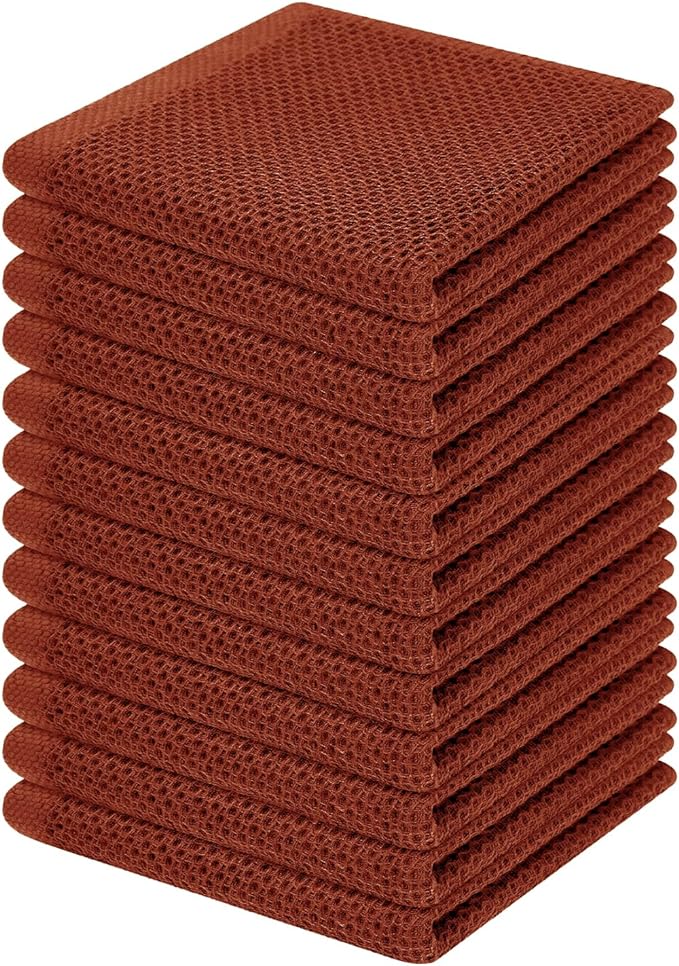 Homaxy 100% Cotton Waffle Weave Kitchen Dish Cloths, Ultra Soft Absorbent Quick by Homaxy