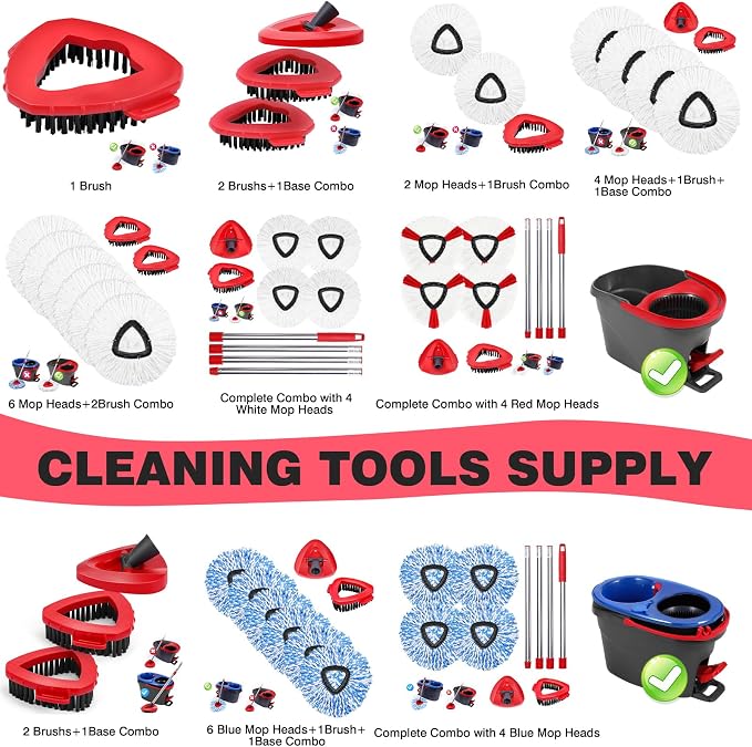 Mop Replacement Heads 2 Pcs & 1 Scrub Brush Combo - Image 7