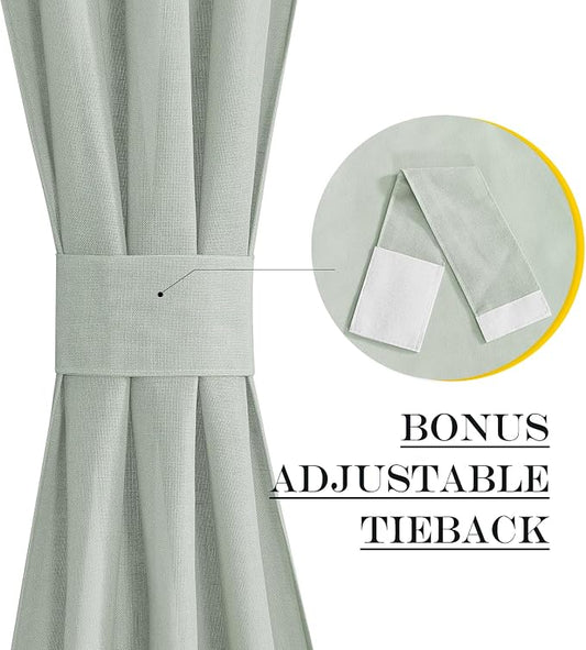 NICETOWN Sage Green Door Curtains - Image 2