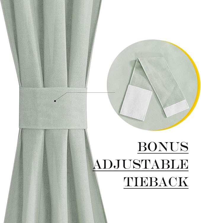 NICETOWN Sage Green Curtains Door Curtains - Image 4