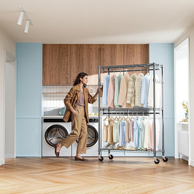 IZEUK Heavy Duty Rolling Garment Rack - Image 7