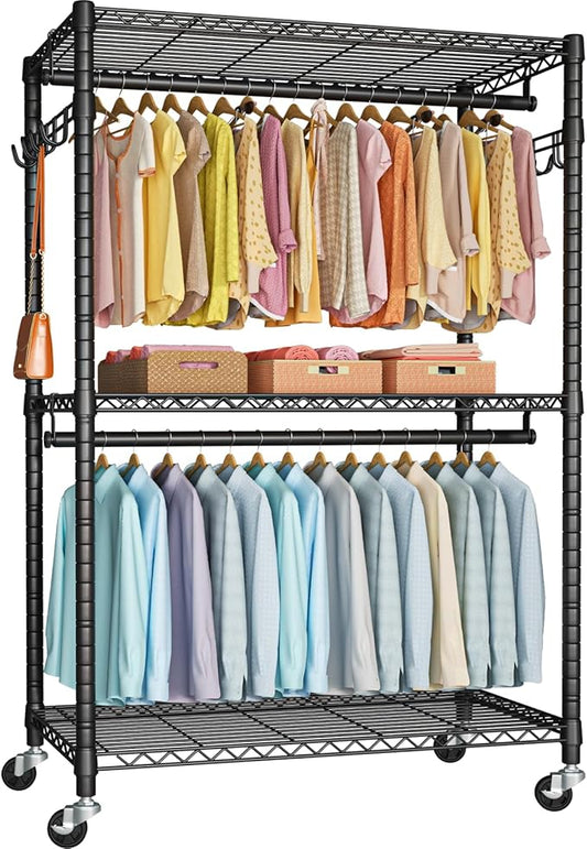 FUTASSI P1 Plus Rolling Clothes Rack, 22mm Diameter Heavy Duty Garment Rack by FUTASSI