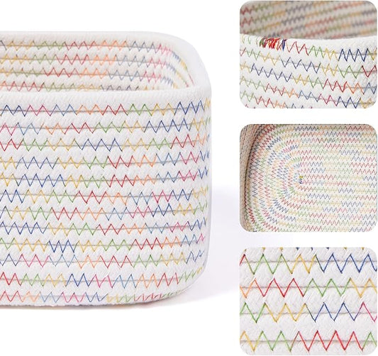Small Storage Baskets for Organizing | Closet Organizer Bins | Shelf Toy Basket - Image 2