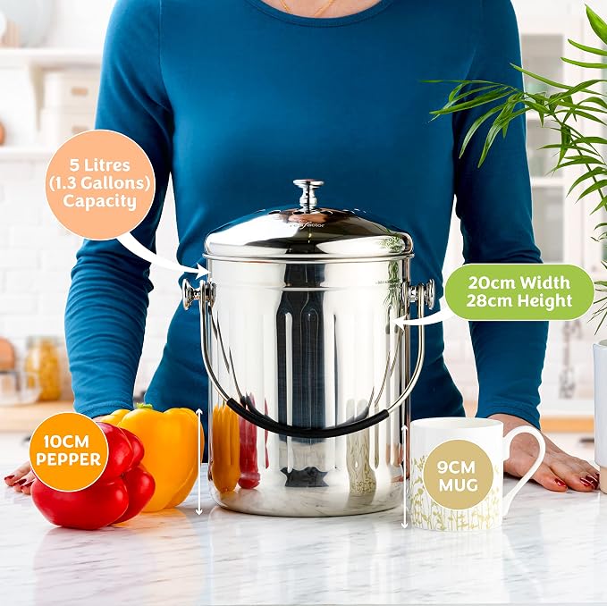 RED FACTOR Premium Compost Bin for Kitchen Countertop - Image 5