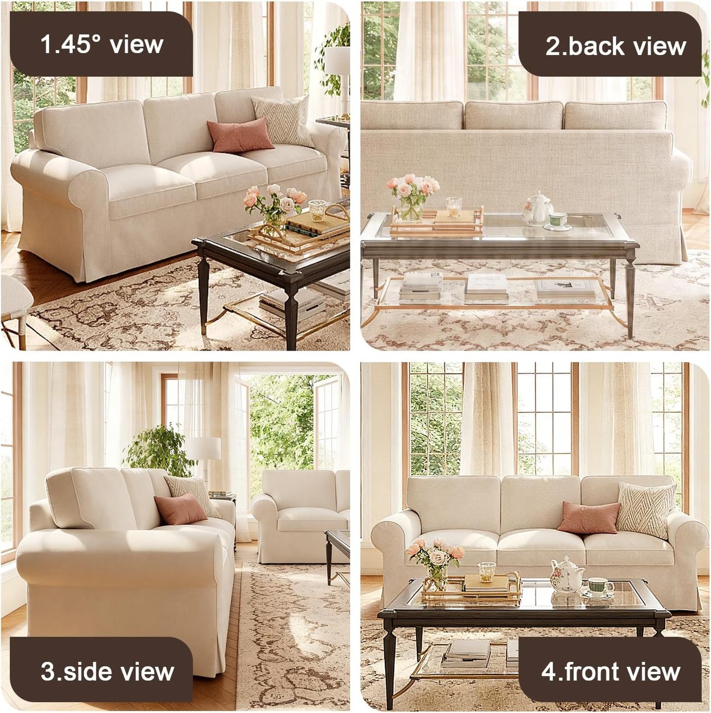Ektorp 3 Seat Sofa Cover Slipcover Replacement Made for IKEA Ektorp 3 Seat Sofa Cover, Couch Cover Not Include The Sofa Body,Cool White