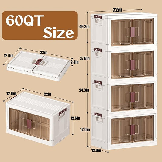 60GAL/240QT 4 Tier Large Stackable Storage Bins - Image 2