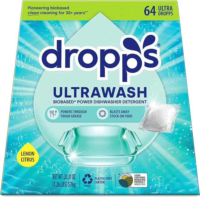 Dropps UltraWash Dishwasher Pods, Lemon Citrus by Dropps
