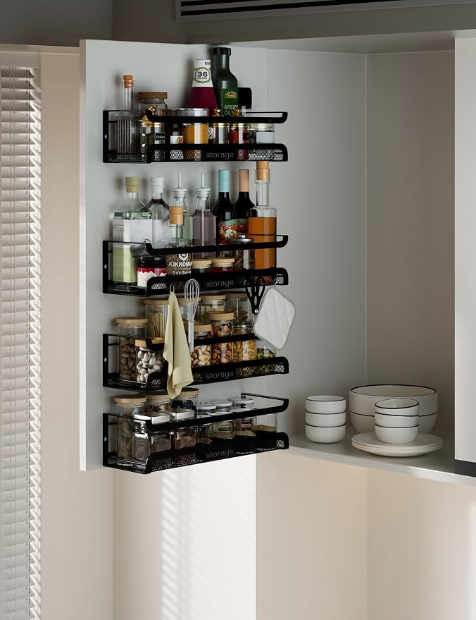 Spice Rack Wall Mount with Hooks - Image 8