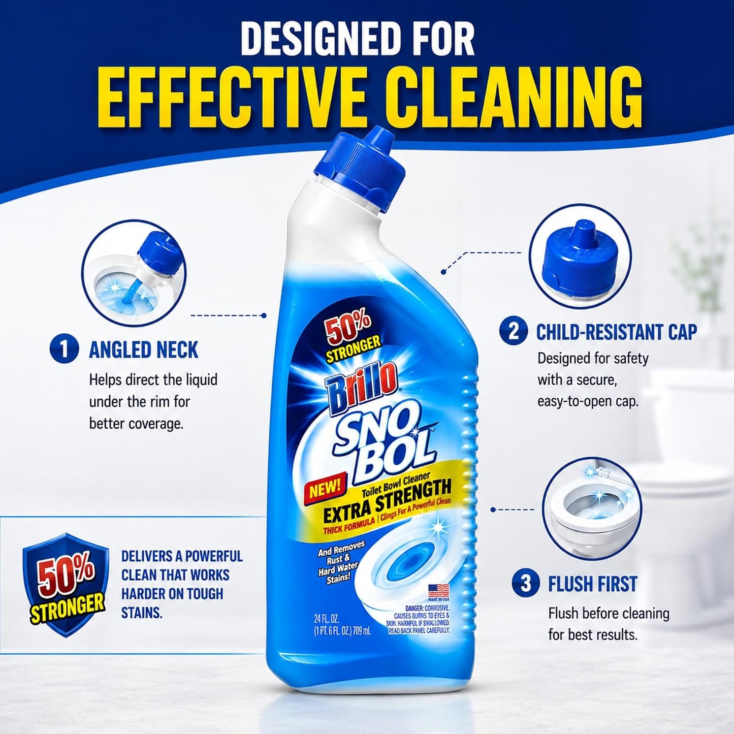 Brillo SnoBol Extra Strength Toilet Bowl Cleaner 24 Fl Oz (Pack of 1)