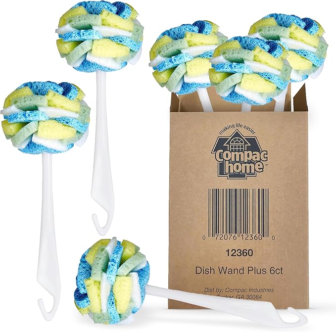 Compac Home Dish SpongeWand Plus Tri Surface Scrubbing Sponge by CompacHome