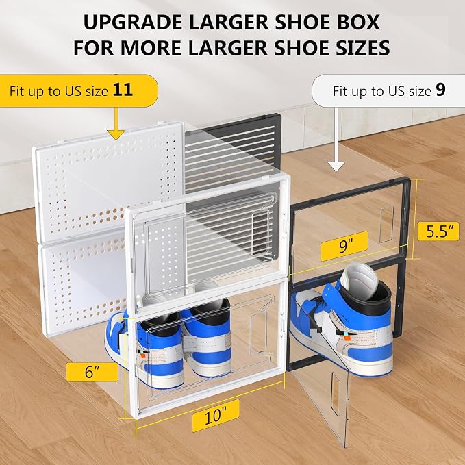 Secret Space 12 Pack X Large Shoe Organizer Storage Boxes - Image 5