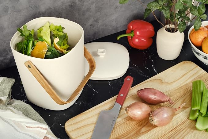Bamboozle Countertop Compost Bin Kitchen | 1 Gallon | Odorless Composting Bin - Image 2