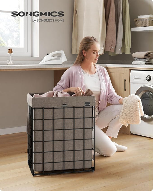 SONGMICS Laundry Hamper, 23.8 Gal. Laundry Basket, Collapsible Clothes Hamper - Image 2