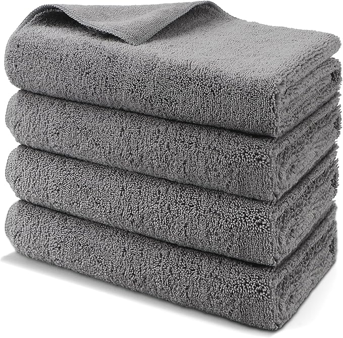 HOMEXCEL Professional Large Microfiber Car Drying Towels 4 Pack, Lint Free by HOMEXCEL