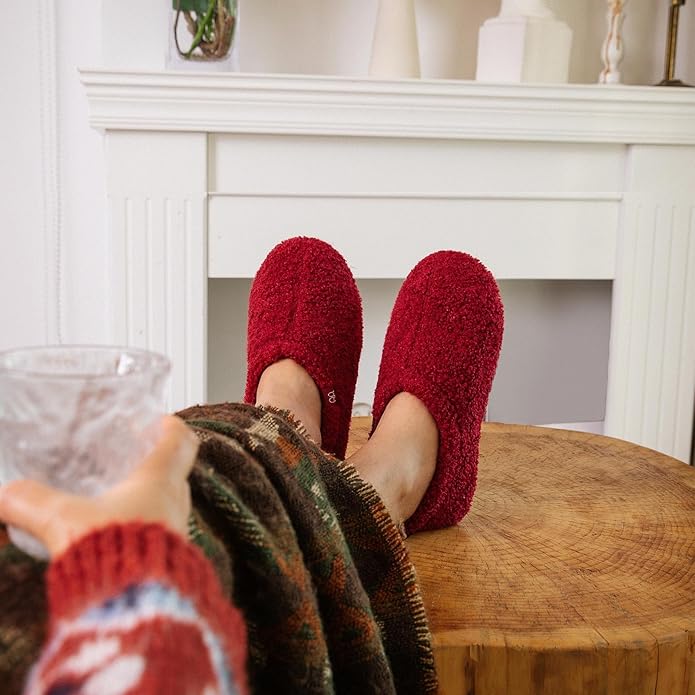 HomeTop Women's Fuzzy Curly Fur Memory Foam Loafer Slippers - Image 2