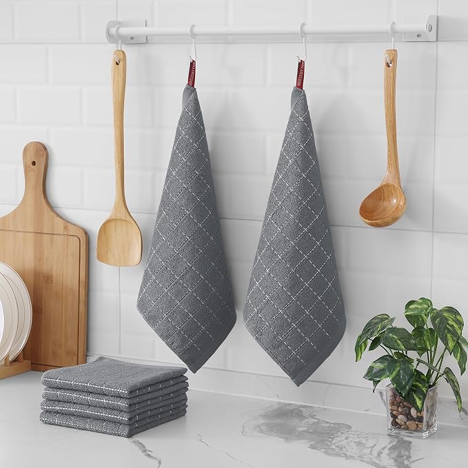 Homaxy 100% Cotton Terry Kitchen Dish Cloths, Ultra Soft and Absorbent Dish - Image 7
